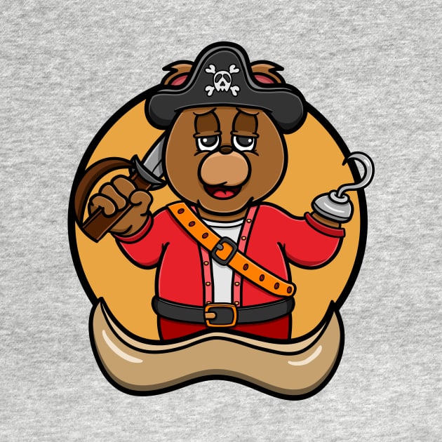 Pirate Bear Cartoon Mascot by tedykurniawan12